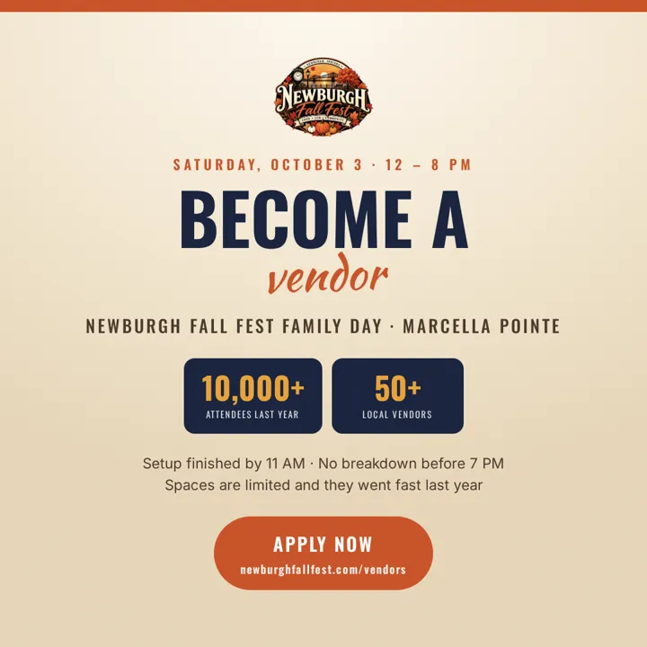 A Newburgh Fall Fest vendor call post we designed