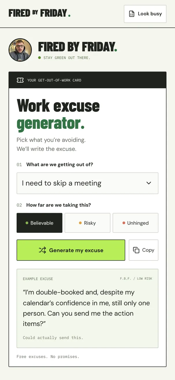 getfiredbyfriday.com/links, a link page we built