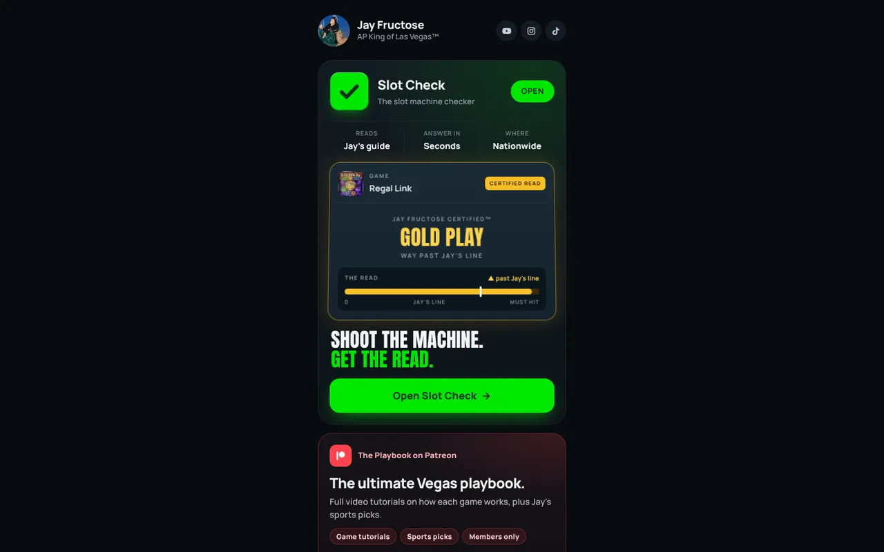jayfructose.com, built by Ames Create