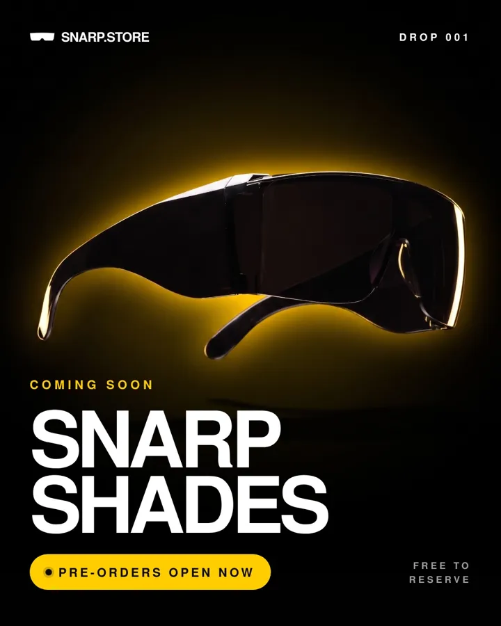 A Snarp Shades post we designed for snarp.store