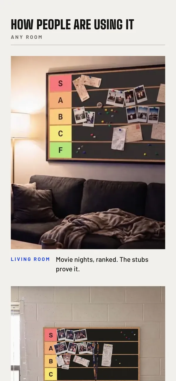 The Tier Board product page we built for PopcornWithTom on a phone